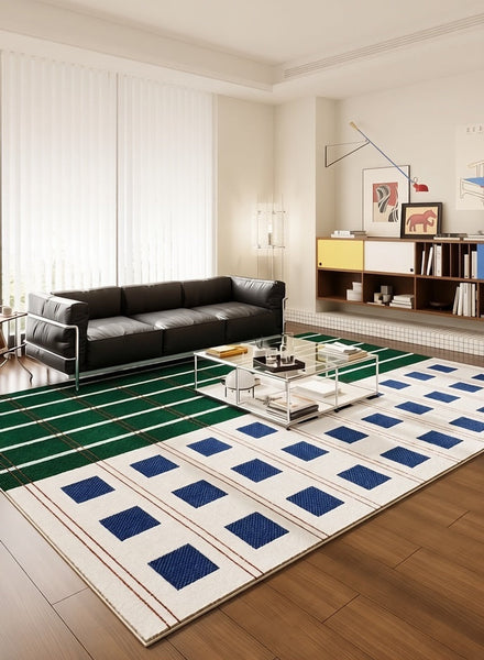 Geometric Modern Rugs under Dining Room Table, Abstract Modern Rugs for Living Room, Contemporary Modern Rugs for Bedroom-Silvia Home Craft