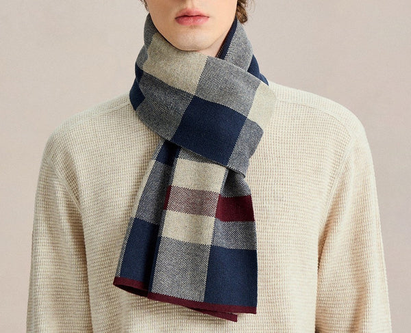 Soft Wool Scarf for Men, Formal Business Scarf Styles for Men, Men's Winter Scarf, Casual Fashion Scarf for Men, Men's Cashmere Scarf Winter, Wool Scarf for Gentleman-Silvia Home Craft