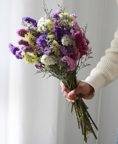 A Bunch Dried Myosotis Flowers with Limoniums, Dried Flowers, Flower Bunches, Dried Floral-Silvia Home Craft