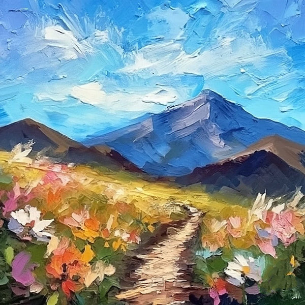 Mountain Landscape Painting, Original Small Landscape Paintings, Heavy Texture Canvas Art, Small Canvas Paintings, Easy Landscape Painting Ideas, Simple Small Canvas Paintings-Silvia Home Craft