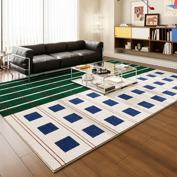 Geometric Modern Rugs under Dining Room Table, Abstract Modern Rugs for Living Room, Contemporary Modern Rugs for Bedroom-Silvia Home Craft