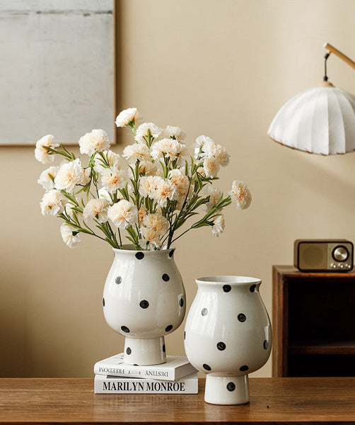 Ceramic Bud Vases, Small Flower Vases on Table, Handmade Water Holding Flower Vase, Modern Porcelain Flower Vases-Silvia Home Craft