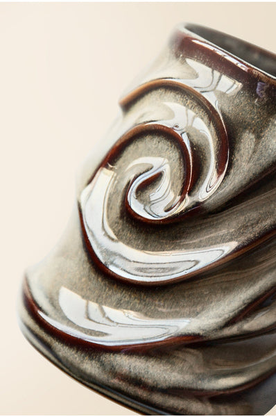 Brown Ceramic Coffee Mug, Stoneware Coffee Mugs, Large Capacity Coffee Cups, Large Handmade Pottery Coffee Mug-Silvia Home Craft