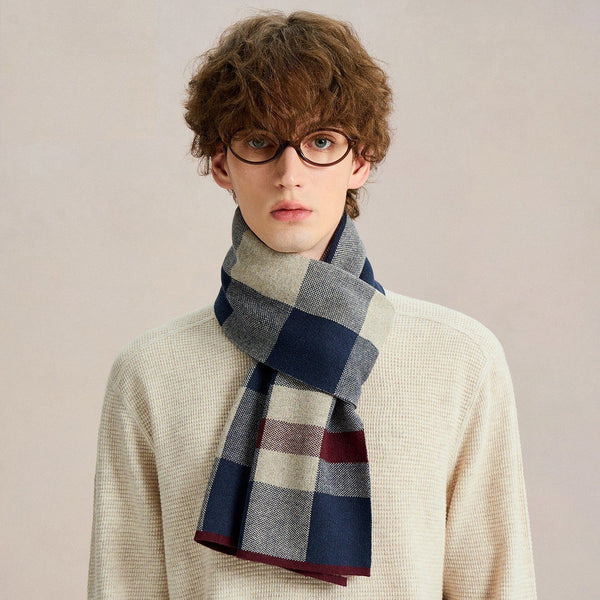 Soft Wool Scarf for Men, Formal Business Scarf Styles for Men, Men's Winter Scarf, Casual Fashion Scarf for Men, Men's Cashmere Scarf Winter, Wool Scarf for Gentleman-Silvia Home Craft