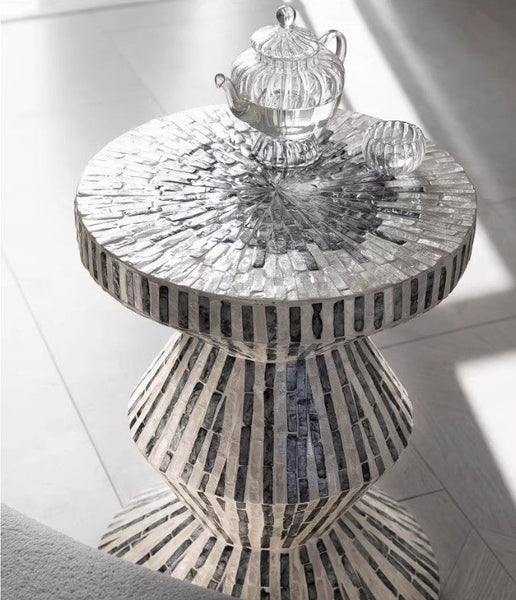 Shell Small Sofa Side Table, Bedside Small Side Table, Portable Casual Side Table, Contemporary Round Side Table, Creative Coffee Table