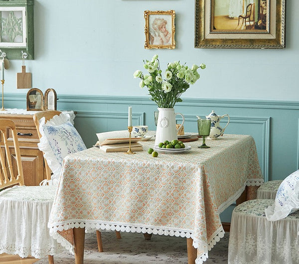 Modern Tablecloth for Home Decoration, Large Square Tablecloth for Round Table, Extra Large Rectangle Tablecloth for Dining Room Table-Silvia Home Craft