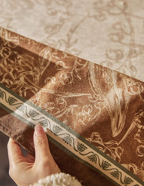 Flower Farmhouse Table Covers, Square Tablecloth for Round Table, Extra Large Modern Rectangular Tablecloth for Dining Room Table, Mid Century Tablecloth for Living Room-Silvia Home Craft