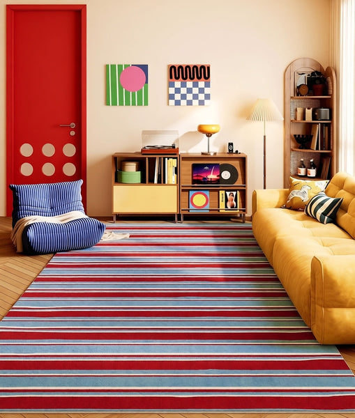 Large Modern Rugs for Living Room, Colorful Modern Rug for Living Room, Geometric Contemporary Rugs for Dining Room, Bedroom Floor Rugs-Silvia Home Craft