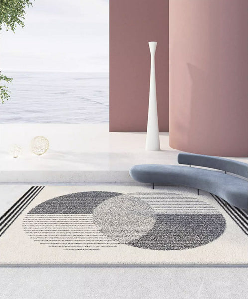 Modern Area Rugs for Dining Room, Geometric Modern Rugs for Bedroom, Modern Area Rugs under Coffee Table, Abstract Contemporary Area Rugs-Silvia Home Craft