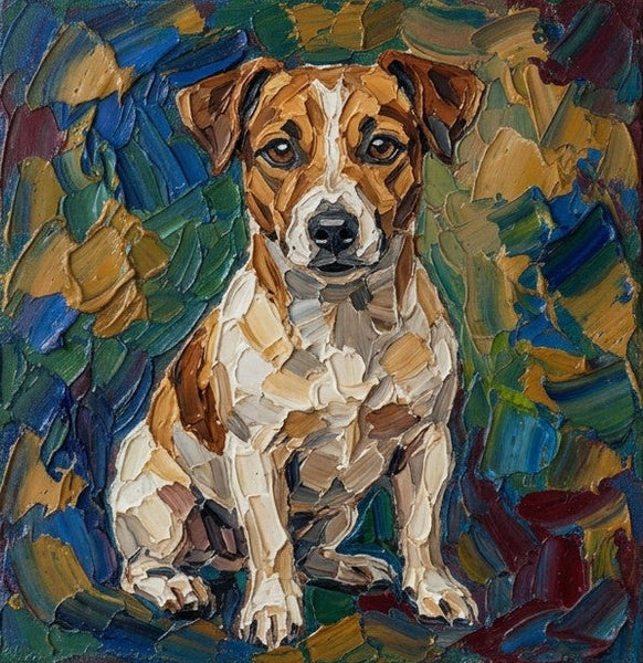 Original Acrylic Paintings, Abstract Golden Retriever Dog Portrait, Abstract Pet Portrait Painting, Hand Painted Canvas Art, Impasto Artwork, Heavy Texture Painting, Small Art on Canvas-Silvia Home Craft