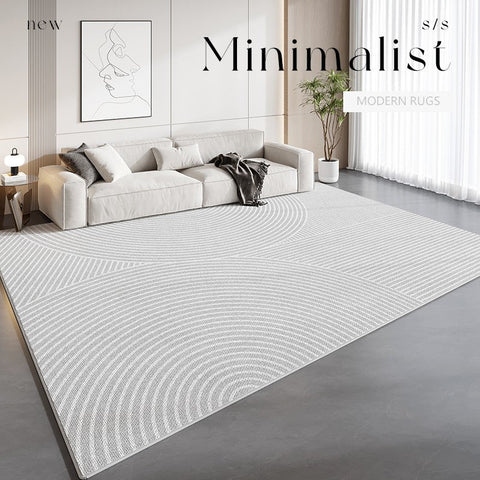 Washable Abstract Contemporary Area Rugs, Grey Modern Rugs for Living Room, Geometric Modern Rugs for Bedroom, Modern Rugs for Dining Room-Silvia Home Craft