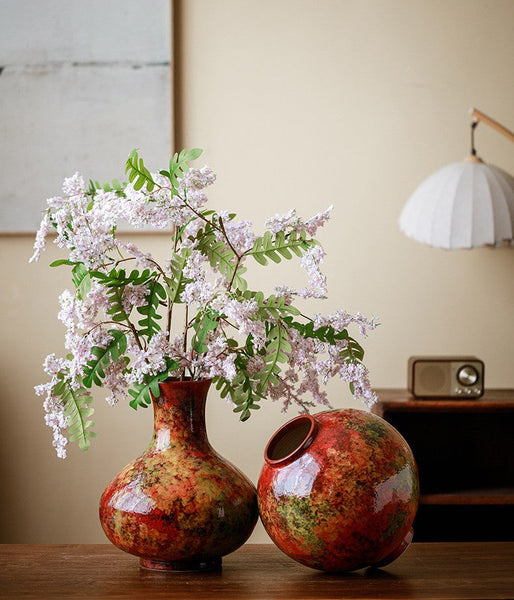 Large Pottery Flower Vases, Handmade Water Holding Flower Vases, Modern Bouquet Flower Vases, Centerpiece on Dining Table, Flower Vase on Table-Silvia Home Craft