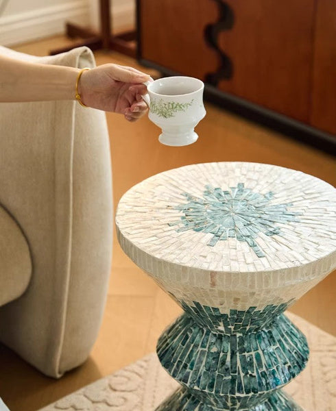 Modern Side Table, Shell Small Sofa Side Table, Contemporary Bedside Table, Bedside Small Side Table, Small End Table, Portable Casual Side Table, Creative Coffee Table, Contemporary Side Table