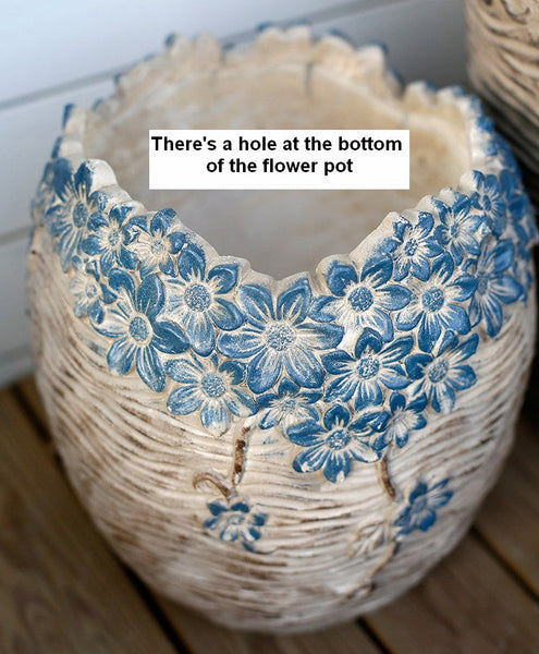 Modern Outdoor Garden Flower Pots, Extra Large Garden Flower Planters, Oversized Garden Flower Pot, Garden Ornaments, Large Resin Gardern Flower Planter-Silvia Home Craft