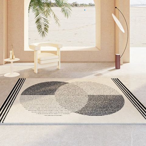 Modern Area Rugs for Dining Room, Geometric Modern Rugs for Bedroom, Modern Area Rugs under Coffee Table, Abstract Contemporary Area Rugs-Silvia Home Craft