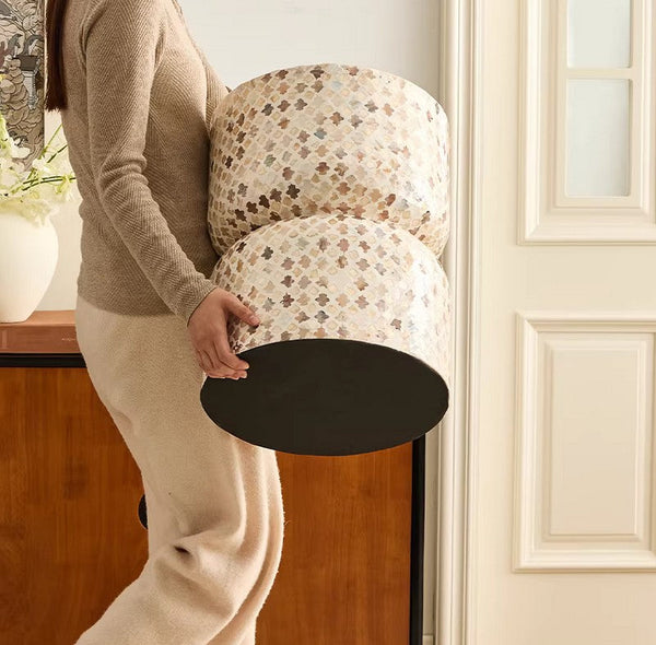 Elegant Small End Table, Modern Side Table, Contemporary Bedside Table, Bedside Small Side Table, Creative Coffee Table, Contemporary Side Table, Portable Casual Side Table, Shell Small Sofa Side Table-Silvia Home Craft