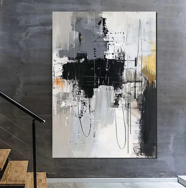 Large Paintings Behind Sofa, Large Painting for Living Room, Acrylic Paintings on Canvas, Heavy Texture Painting, Buy Paintings Online-Silvia Home Craft