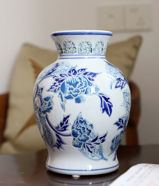 Handmade Flower Vase, Vintage Flower Vases on Dining Table, Porcelain Flower Vases, Centerpiece Ceramic Bouquet Vases-Silvia Home Craft