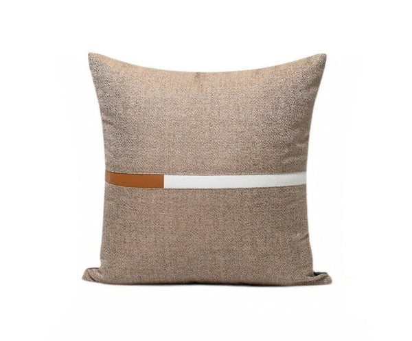 Decorative Modern Sofa Pillows, Modern Simple Throw Pillows for Bedroom, Brown Modern Throw Pillows for Couch, Large Simple Modern Pillows-Silvia Home Craft
