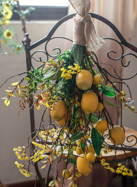 Lemon Branch, Fragrans stems, Fern leaf, Creative Flower Arrangement Ideas for Home Decoration, Unique Artificial Flowers, Simple Artificial Floral for Dining Room Table-Silvia Home Craft