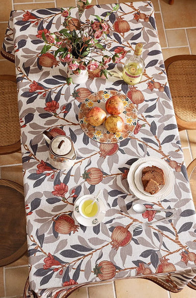Hawthorn Tablecloth for Round Table, Modern Kitchen Table Cover, Linen Table Cover for Dining Room Table, Simple Modern Rectangle Tablecloth Ideas for Oval Table-Silvia Home Craft