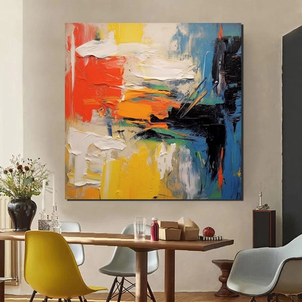 Extra Large Wall Art Paintings, Acrylic Painting for Dining Room, Modern Contemporary Abstract Artwork, Palette Knife Painting, Heavy Texutre Wall Art-Silvia Home Craft