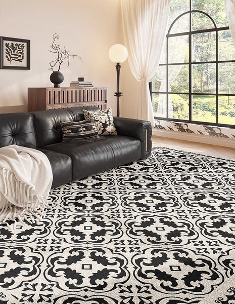 Large Modern Rugs for Living Room, Modern Rugs under Dining Room Table, Modern Carpets for Bedroom, French Style Modern Rugs Next to Bed-Silvia Home Craft