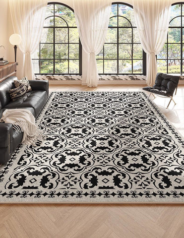 Large Modern Rugs for Living Room, Modern Rugs under Dining Room Table, Modern Carpets for Bedroom, French Style Modern Rugs Next to Bed-Silvia Home Craft