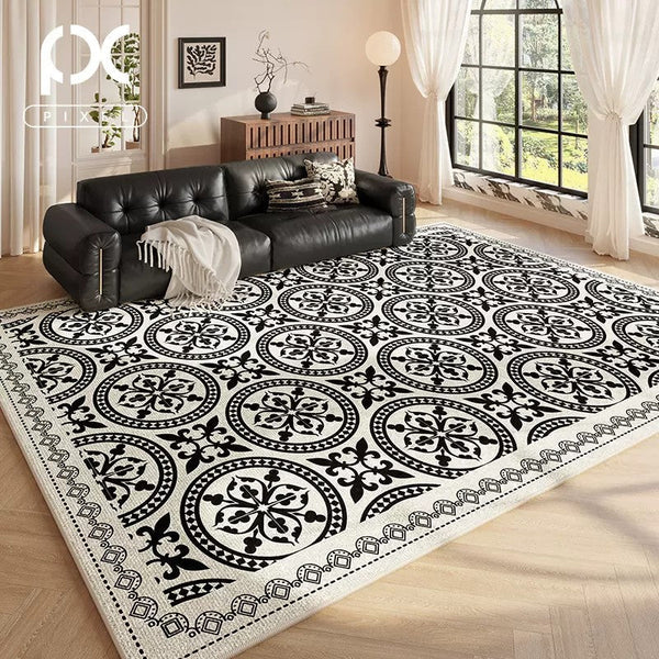 Contemporary Area Rugs for Bedroom, Abstract Floor Carpets for Dining Room, Modern Living Room Rug Placement Ideas, Living Room Modern Rugs-Silvia Home Craft