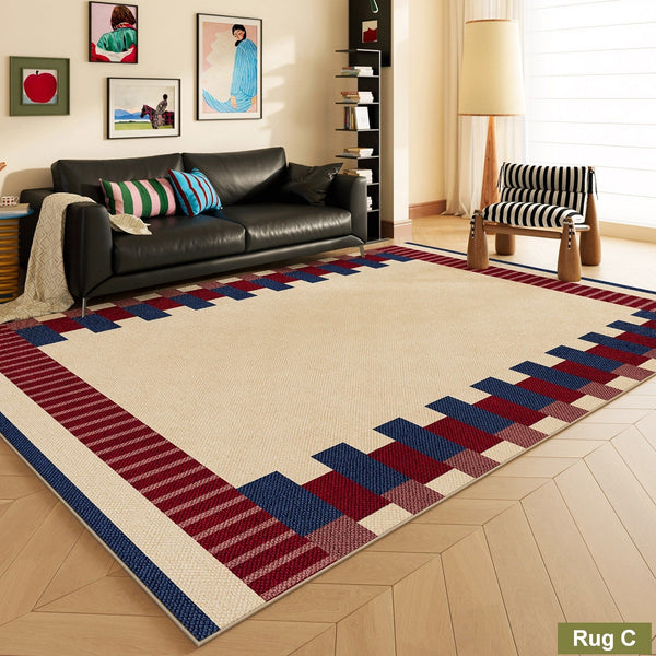 Colorful Absract Rugs for Living Room, Colorful Geometric Rugs for Dining Room, Mid Century Modern Rugs, Contemporary Modern Rugs for Bedroom-Silvia Home Craft