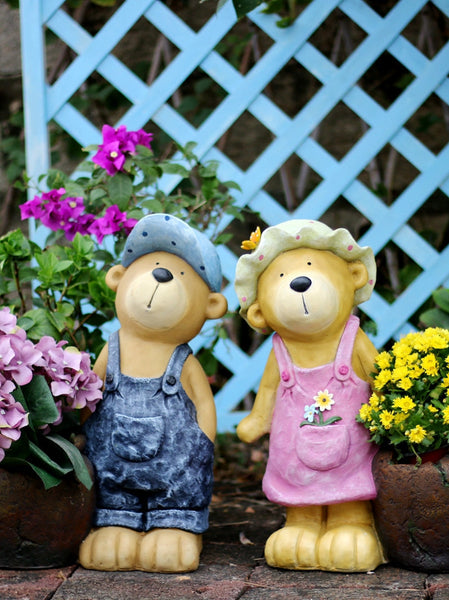 Garden Animal Sculpture Bear Statues, Garden Decor Ideas, Outdoor Garden Decoration, Animal Statues, Garden Ornament, Villa Courtyard Decor-Silvia Home Craft