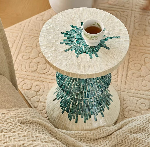 Modern Side Table, Shell Small Sofa Side Table, Contemporary Bedside Table, Bedside Small Side Table, Small End Table, Portable Casual Side Table, Creative Coffee Table, Contemporary Side Table