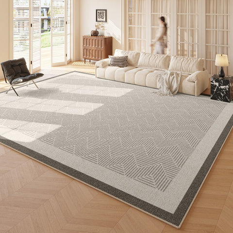 Living Room Modern Rugs, Contemporary Area Rugs for Bedroom, Abstract Floor Carpets for Dining Room, Modern Living Room Rug Placement Ideas-Silvia Home Craft