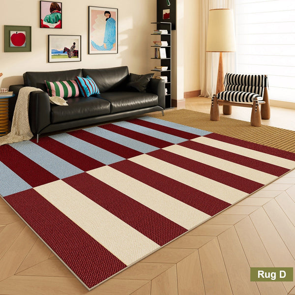Mid Century Modern Rugs, Contemporary Modern Rugs for Bedroom, Colorful Absract Rugs for Living Room, Colorful Geometric Rugs for Dining Room-Silvia Home Craft