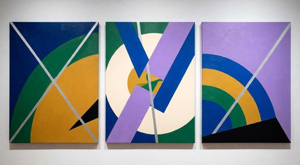 Multi Panel Canvas Art, Geometric Pattern Contemporary Artwork, Abstract Paintings for Modern Living Room-Silvia Home Craft