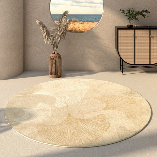 Entryway Round Rugs, Circular Modern Rugs under Coffee Table, Modern Round Rugs for Dining Room, Abstract Contemporary Round Rugs under Sofa-Silvia Home Craft