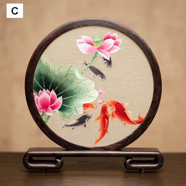 Exclusive Business Present Panda Embroidered Decor, Traditional Chinese Suzhou Embroidery Ornament, Premium Souvenir, Unique Birthday Gift-Silvia Home Craft