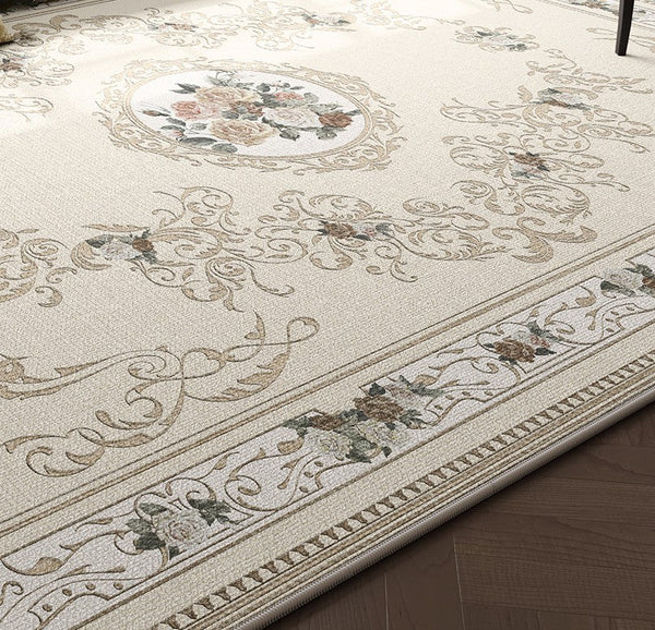French Style Modern Rugs Next to Bed, Large Modern Rugs for Living Room, Modern Rugs under Dining Room Table, Modern Carpets for Bedroom-Silvia Home Craft