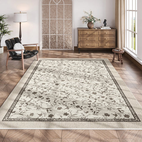 Unique Large Contemporary Floor Carpets for Living Room, Flower Pattern Modern Rugs in Bedroom, Modern Rugs for Sale, Dining Room Modern Rugs-Silvia Home Craft