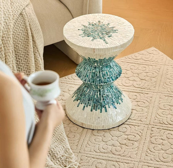 Modern Side Table, Shell Small Sofa Side Table, Contemporary Bedside Table, Bedside Small Side Table, Small End Table, Portable Casual Side Table, Creative Coffee Table, Contemporary Side Table