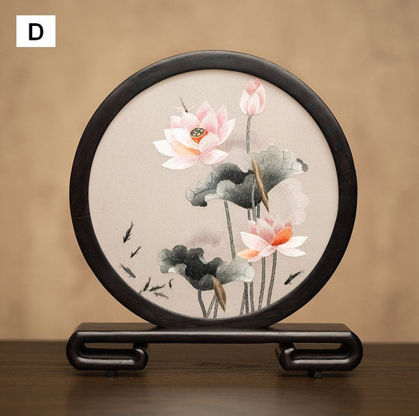Exclusive Business Present Panda Embroidered Decor, Traditional Chinese Suzhou Embroidery Ornament, Premium Souvenir, Unique Birthday Gift-Silvia Home Craft