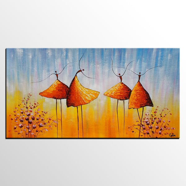 Wall Art Paintings, Paintings for Bedroom, Canvas Abstract Painting, Large Painting for Sale, Ballet Dancer Painting, Abstract Canvas Painting-Silvia Home Craft
