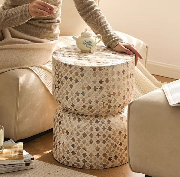 Modern Side Table, Contemporary Bedside Table, Bedside Small Side Table, Elegant Small End Table, Creative Coffee Table, Contemporary Side Table, Portable Casual Side Table, Shell Small Sofa Side Table-Silvia Home Craft