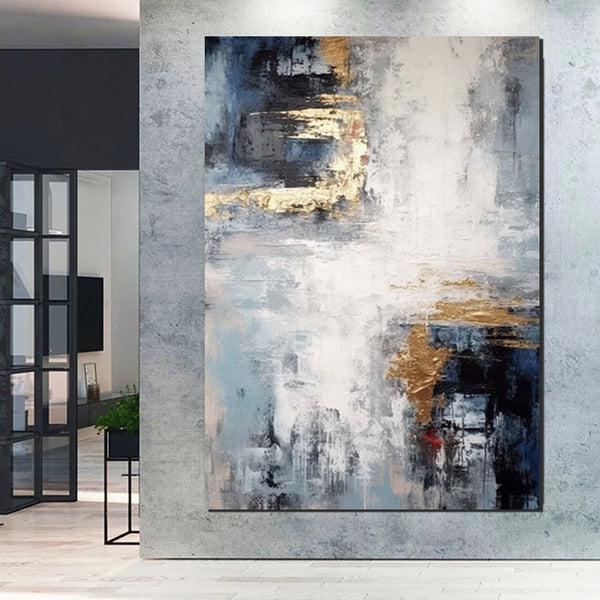 Simple Wall Art Ideas, Large Acrylic Canvas Paintings, Heavy Texture Painting, Bedroom Abstract Paintings, Modern Abstract Painting-Silvia Home Craft
