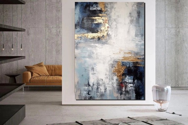 Simple Wall Art Ideas, Large Acrylic Canvas Paintings, Heavy Texture Painting, Bedroom Abstract Paintings, Modern Abstract Painting-Silvia Home Craft