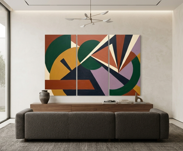 Hand Painted Canvas Art, Multi Panel Wall Painting, Modern Contemporary Paintings, Original Geometric Abstract Paintings