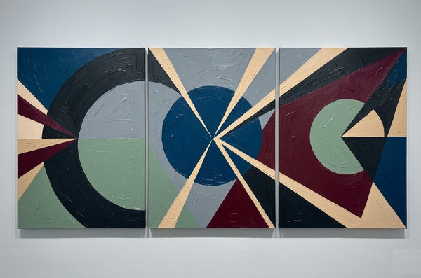 Original Abstract Art, Large Group Paintings for Living Room, Multi Panel Canvas Artwork, Geometric Modern Paintings