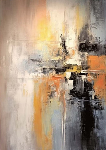 Heavy Texture Painting, Bedroom Abstract Paintings, Large Acrylic Canvas Paintings, Simple Wall Art Ideas, Modern Abstract Painting-Silvia Home Craft