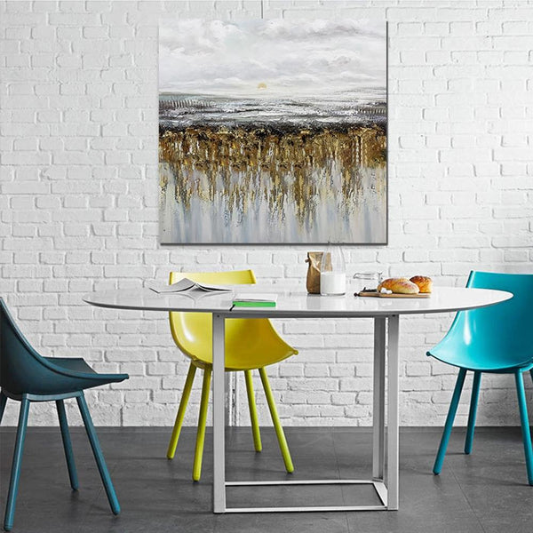 Heavy Texture Painting, Extra Large Paintings for Dining Room, Hand Painted Wall Art Painting, Modern Canvas Paintings for Living Room-Silvia Home Craft