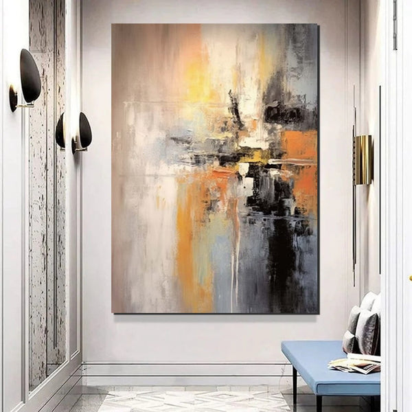 Heavy Texture Painting, Bedroom Abstract Paintings, Large Acrylic Canvas Paintings, Simple Wall Art Ideas, Modern Abstract Painting-Silvia Home Craft